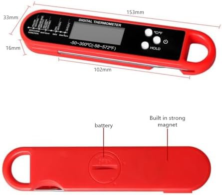 Folding LCD waterproof kitchen food thermometer — photo 4