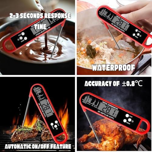 Red waterproof instant read digital probe — photo 5
