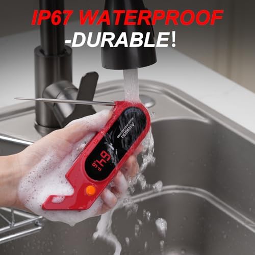Red ultra fast thermocouple meat thermometer — photo 4