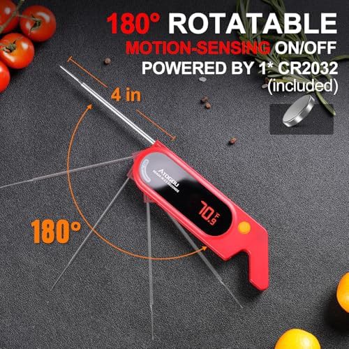 Red ultra fast thermocouple meat thermometer — photo 5
