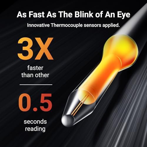 Dark red waterproof instant read thermometer — photo 4