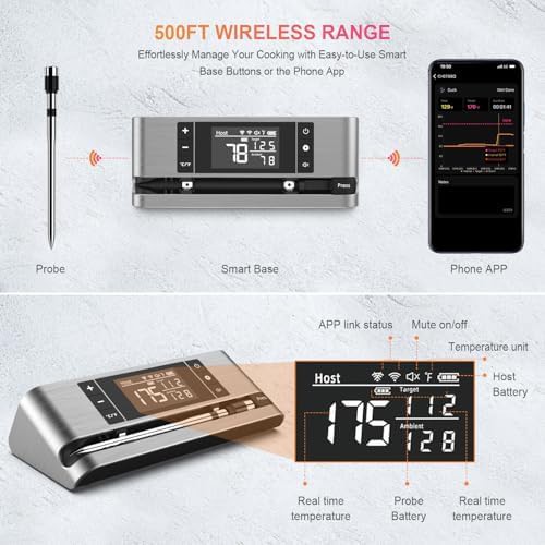 Wireless Dual Sensor Remote Meat Thermometer — photo 3