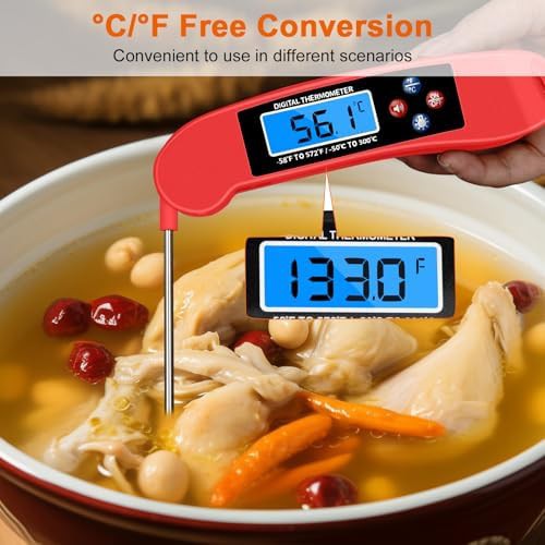 Red talking digital meat thermometer pair — photo 5