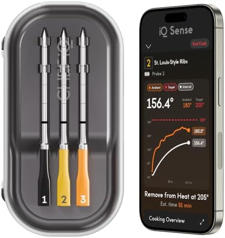 Three probe wifi smart meat thermometer gen3