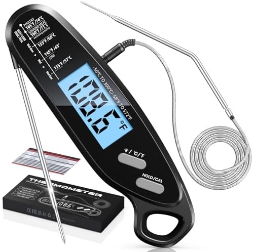 Instant read dual probe thermometer for grilling