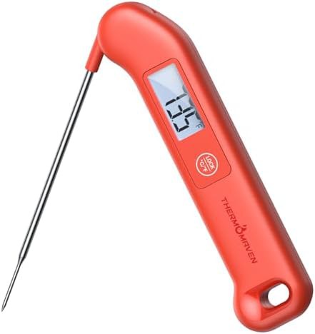 Red waterproof NIST certified digital thermometer