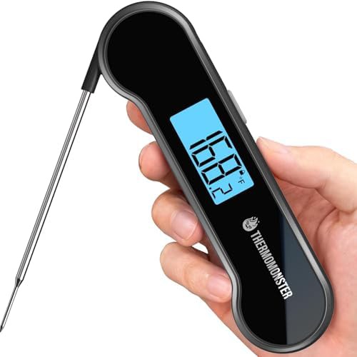 Black digital thermometer with fast response probe