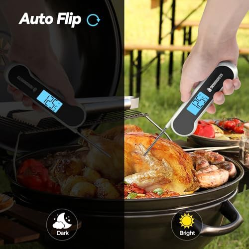 White instant read thermometer with long probe — photo 4