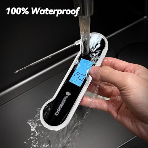 White instant read thermometer with long probe — photo 5
