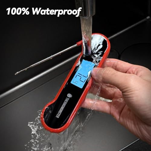 Red professional grade instant read thermometer — photo 5