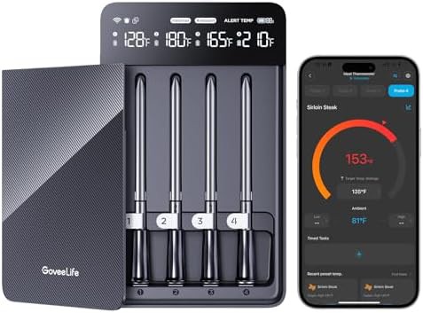 Long range wireless thermometer with four probes