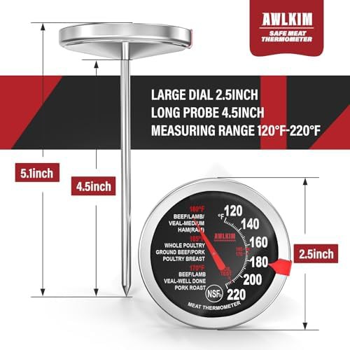 Stainless steel analog dial thermometer set — photo 3