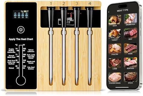 Quad probe smart wireless BBQ thermometer
