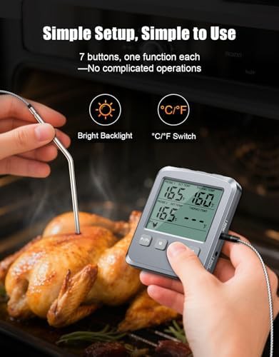 Long probe dual digital thermometer for smoking — photo 4