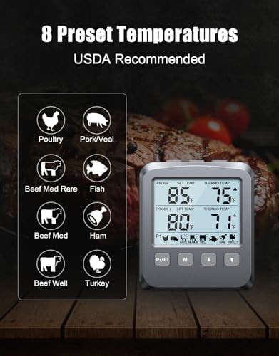 Long probe dual digital thermometer for smoking — photo 5
