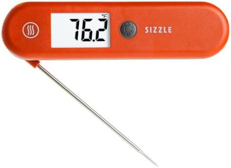 Red waterproof instant read digital thermometer