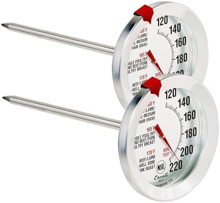Oven safe analog dial thermometers two pack