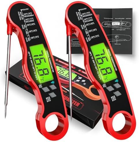 Red foldable digital instant read two pack
