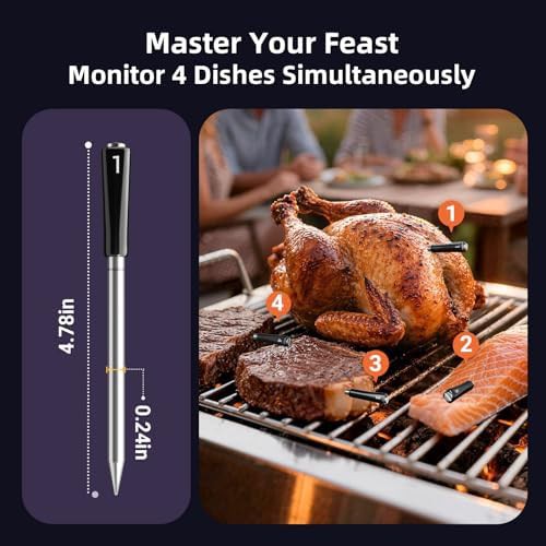 Waterproof four probe thermometer with dual sensors — photo 3