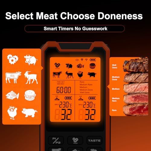 Orange Dual Probe Wireless Meat Thermometer — photo 5
