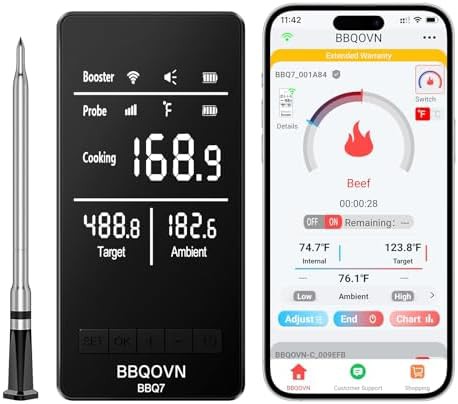 Waterproof ultra thin wireless meat probe