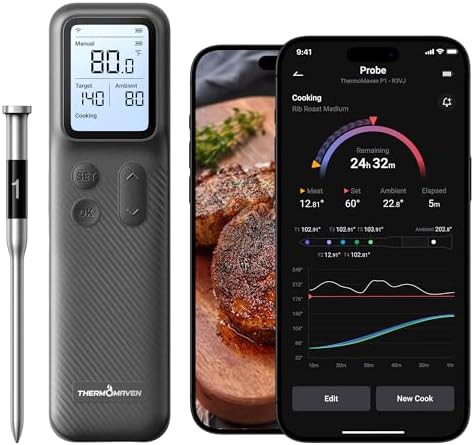 Bluetooth wireless thermometer with app connectivity
