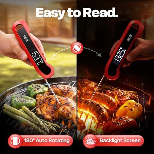 Red fast response digital meat thermometer — photo 3