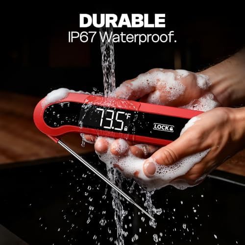 Red fast response digital meat thermometer — photo 4