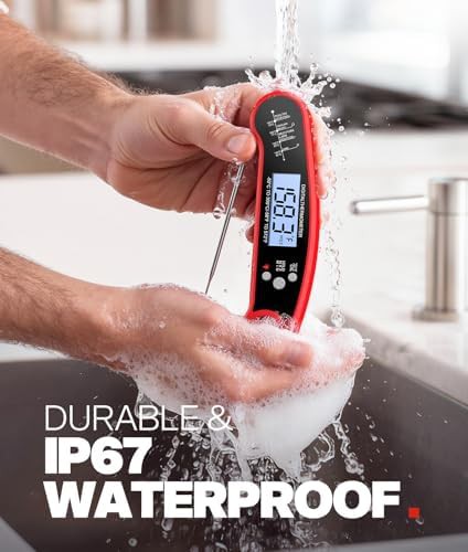 Black waterproof digital instant read thermometer — photo 5