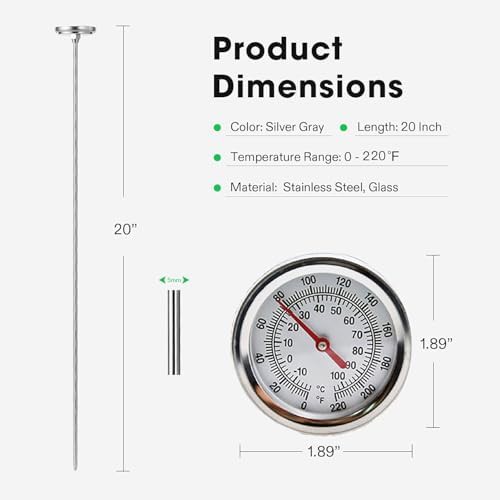 Stainless steel thermometer with 20 in probe — photo 4