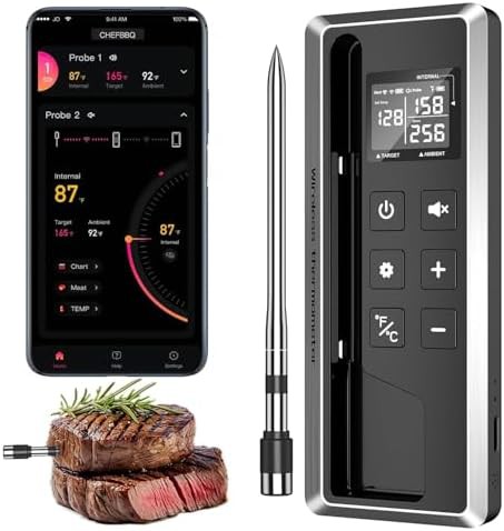 App Controlled Dual Probe Thin Thermometer