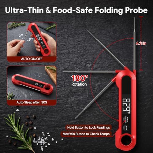 Foldable instant read BBQ thermometer — photo 4