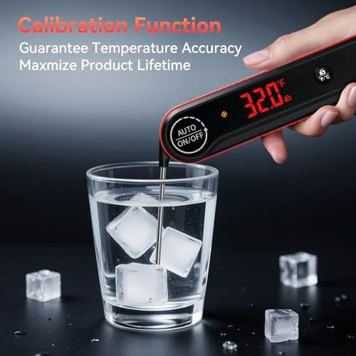 Red waterproof fast instant read thermometer — photo 4