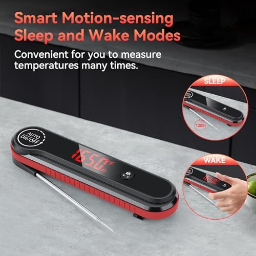 Red waterproof fast instant read thermometer — photo 5