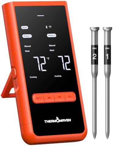 Smart WiFi meat thermometer with two probes