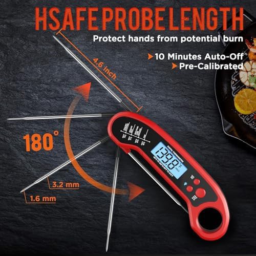 Professional Instant Read Waterproof Black Thermometer — photo 3