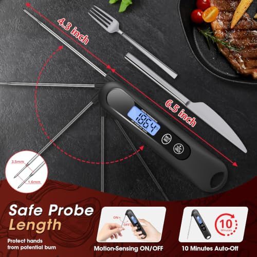 Black backlit instant read digital thermometer — photo 5