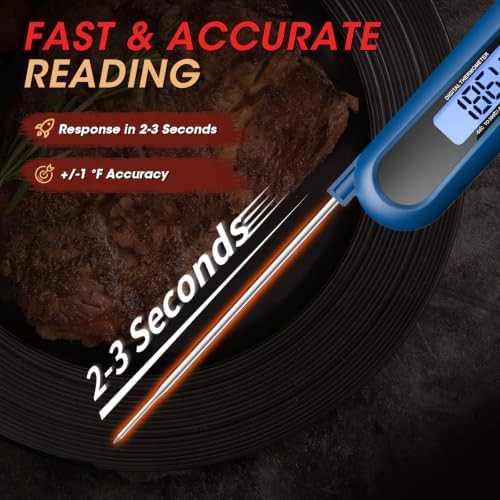 Blue backlit instant read digital thermometer — photo 3